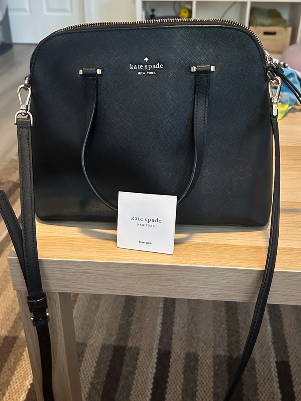 Authentic Kate Spade Black Saffiano Leather Crossbody Satchel